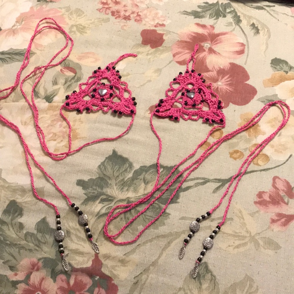 “Cowgirl” Crochet Barefoot Sandal, embellished